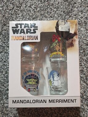 Star Wars Mandalorian Holiday Shot Glass Set - Green, Red, Blue